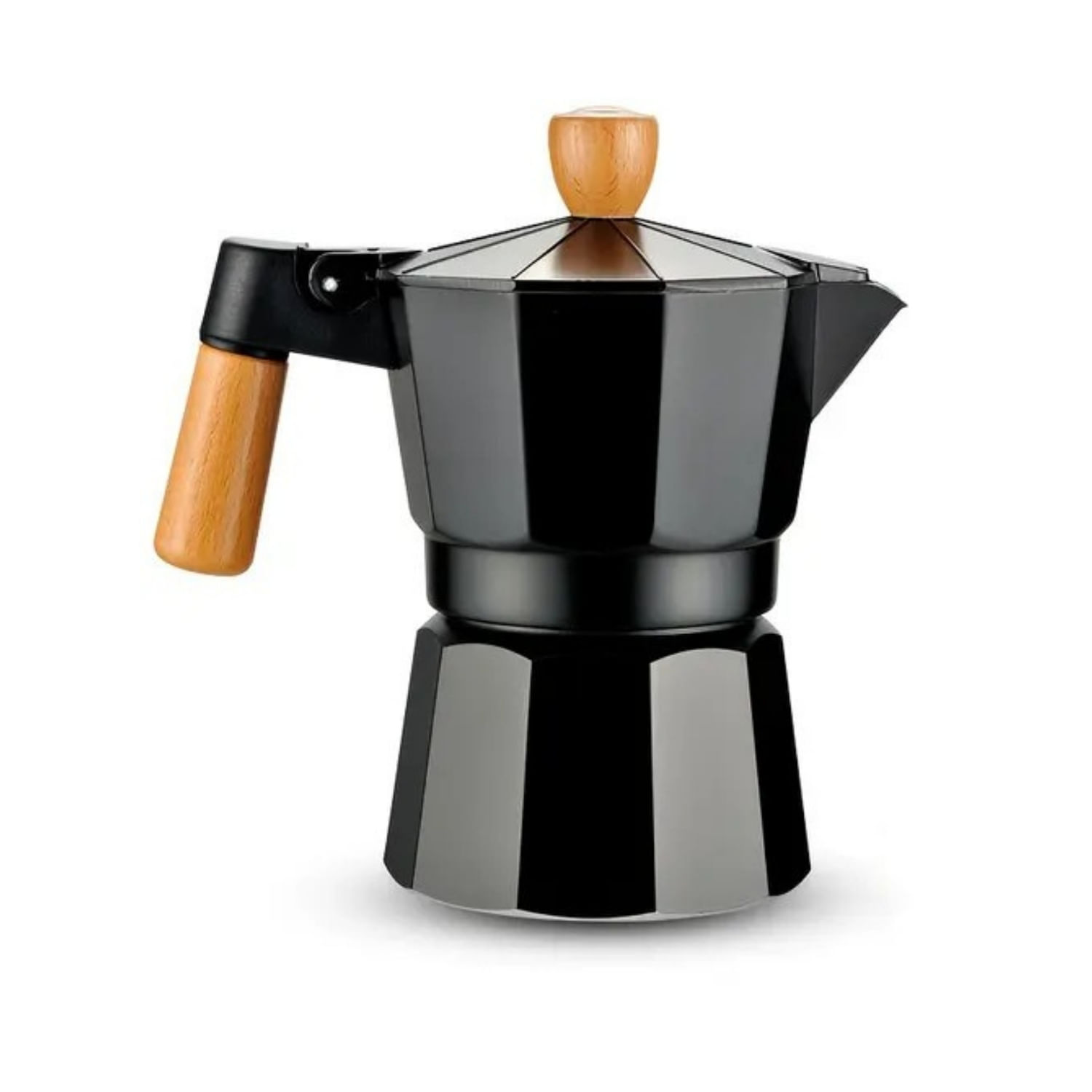 Cafetera Moka Italiana 3 Tazas - 150ml Negro Elegante