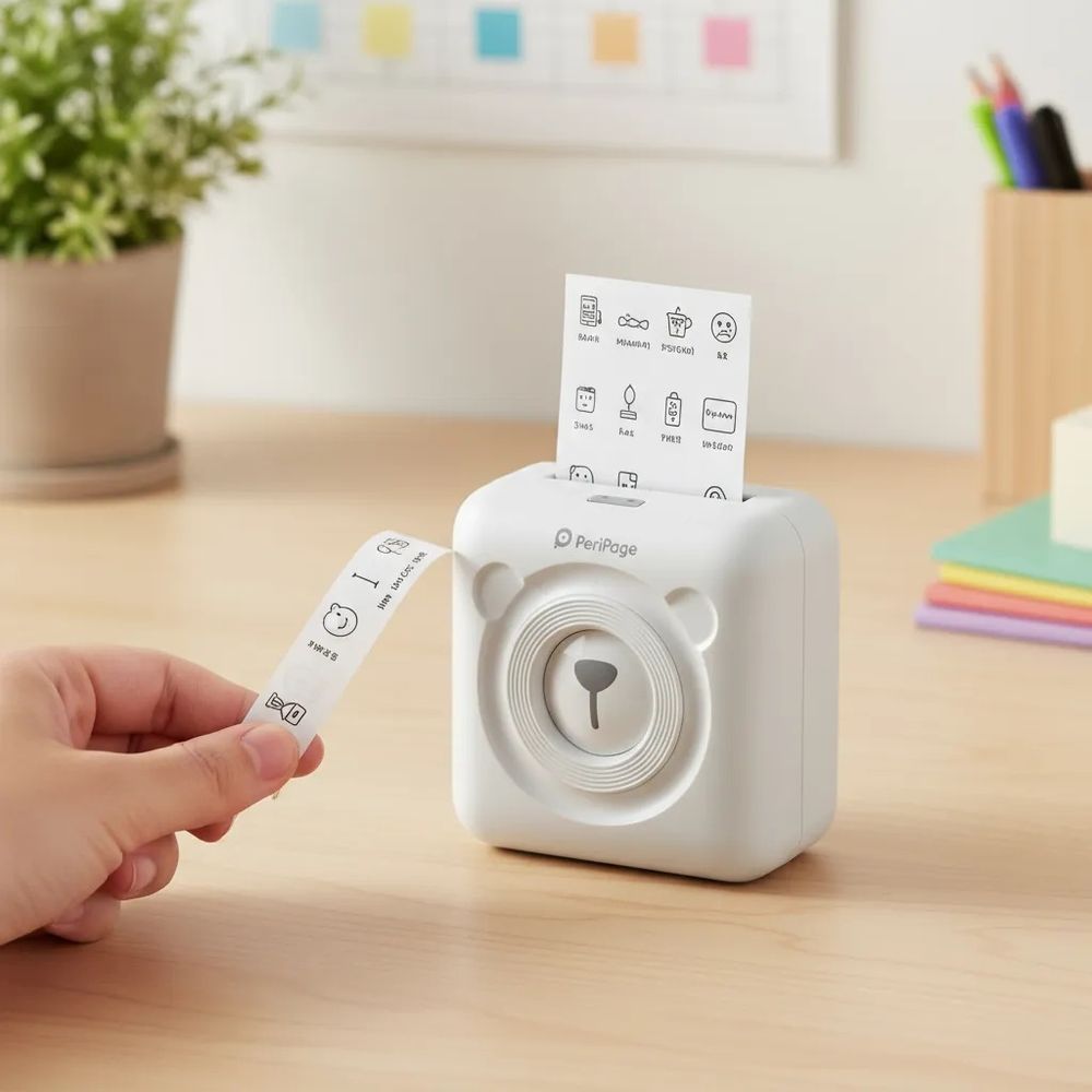 Impresora Portátil Térmica Peripage Bluetooth 57mm color blanco con 2 rollos Impresora Portátil Térmica Peripage Bluetooth 57mm color blanco con 2 rollos