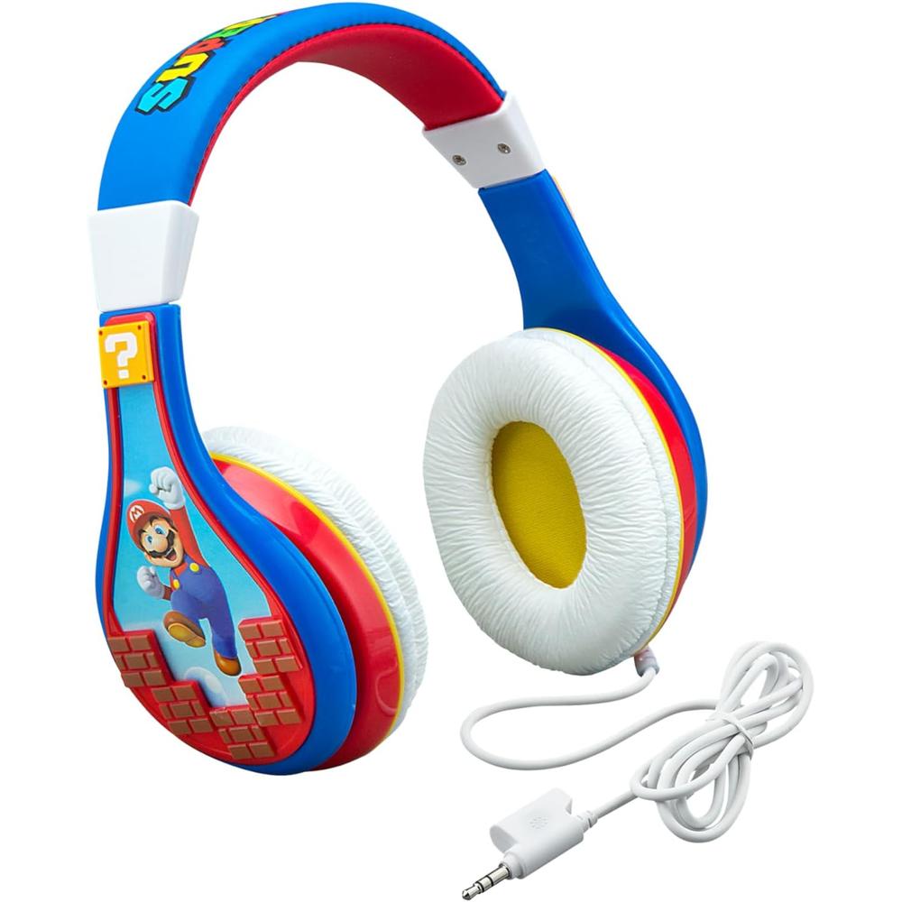 eKids Super Mario auriculares infantiles con cable 3.5 mm / 0.35 cm y control de volumen