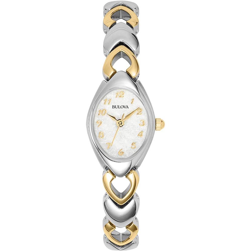 Bulova reloj clásico para mujer de acero inoxidable con cuarzo 3 agujas | Oro/Plata