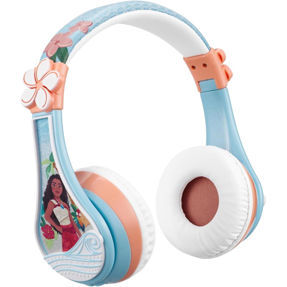 eKids Moana auriculares Bluetooth infantiles inalámbricos con micrófono y cable auxiliar