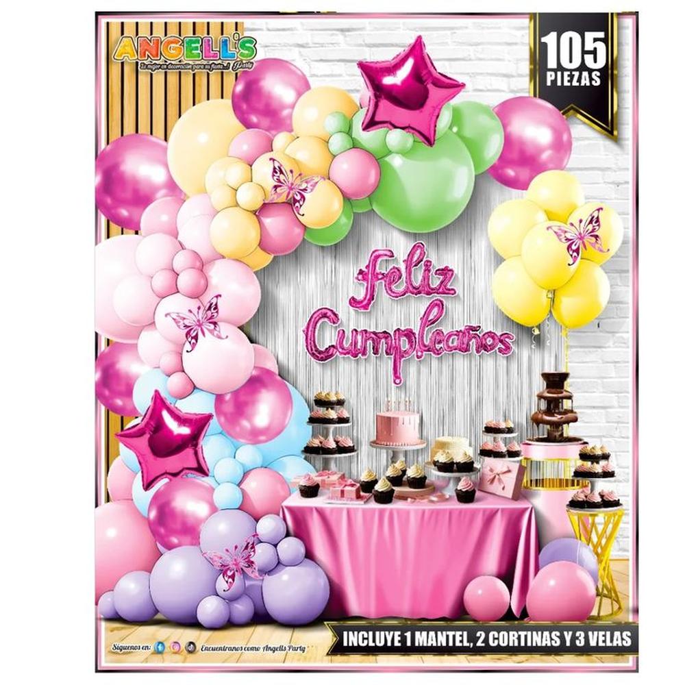 Globos Bouquet Feliz Cumpleaños 105 Piezas