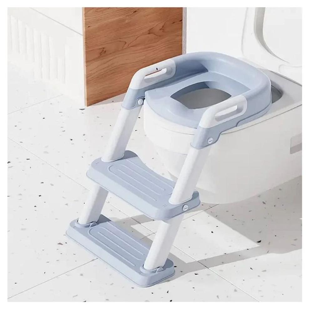 Asiento Inodoro Entrenamiento Escalera Plegable Azul Niño