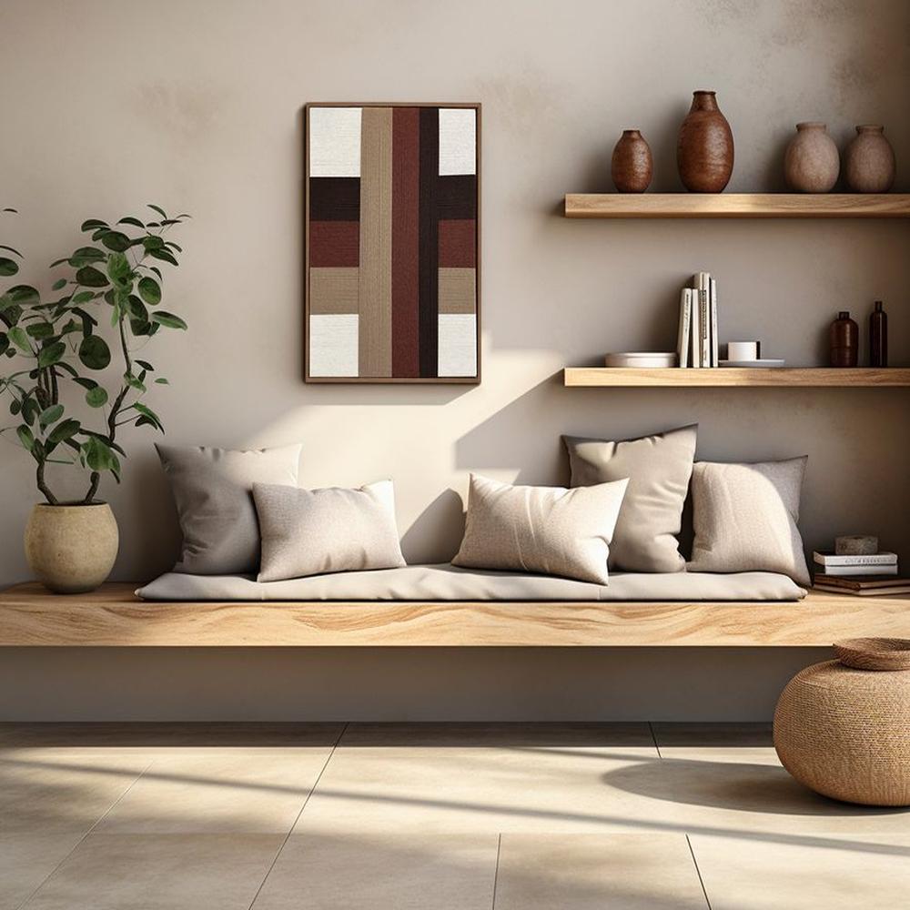 Cuadro Sigrid Brown - lienzo trenzado con hilos de algodón