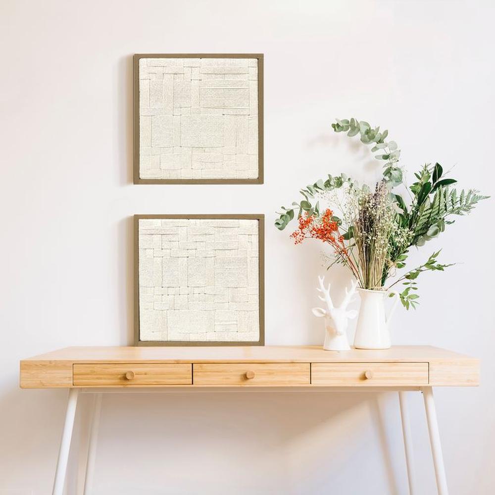 Dúo de cuadros Hallie - lienzo trenzado con hilos de algodón