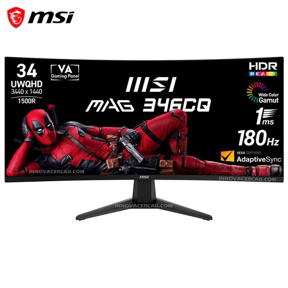 Monitor Curvo MSI MAG 346CQ 34 UWQHD 3440x1440 180HZ 1MS HDR