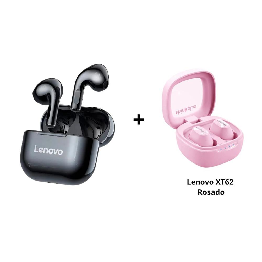 Audiculares LENOVO XT62 ROSADO + LENOVO LP40 NEGRO