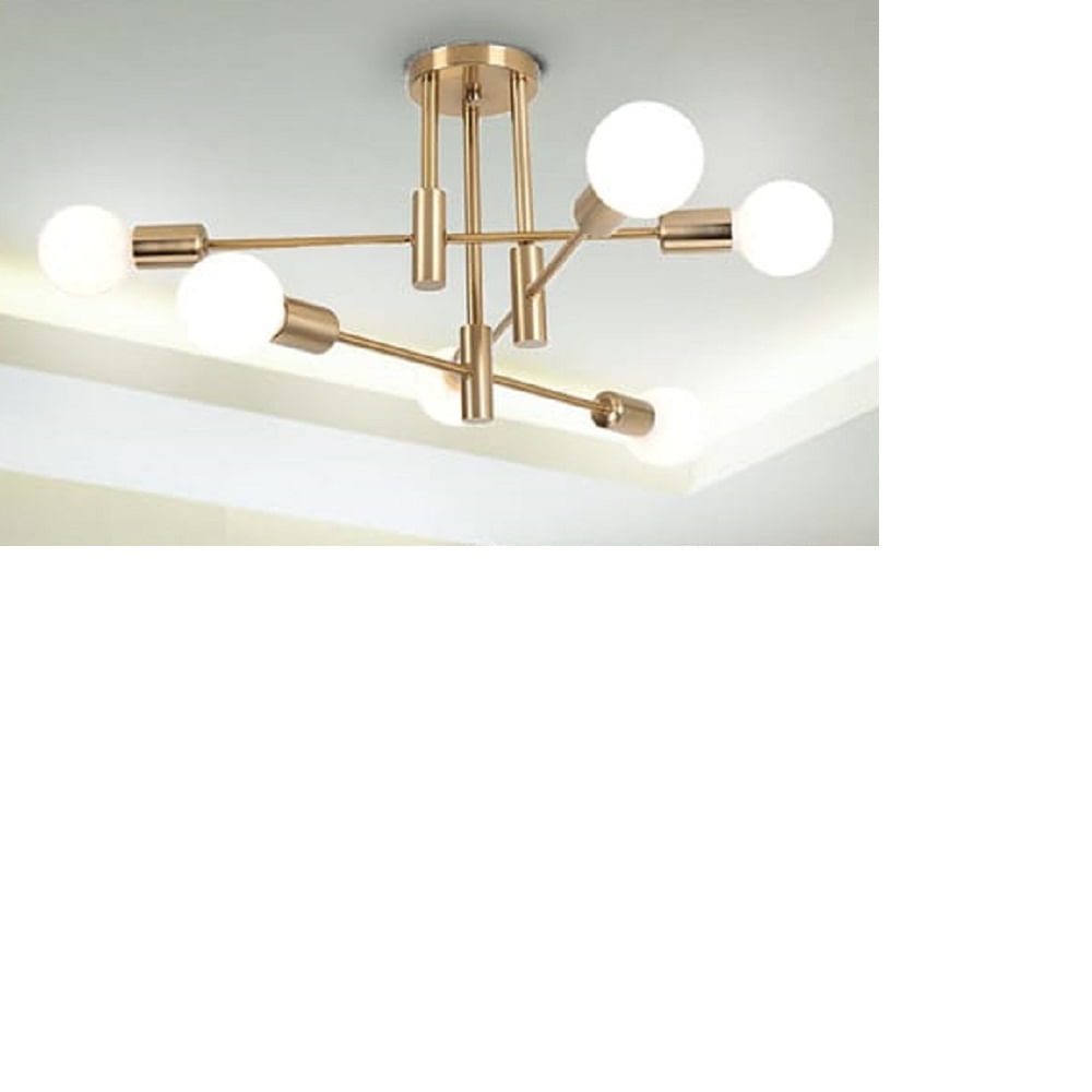 Lámpara Colgante Corela Dorado 6 Luces Focos