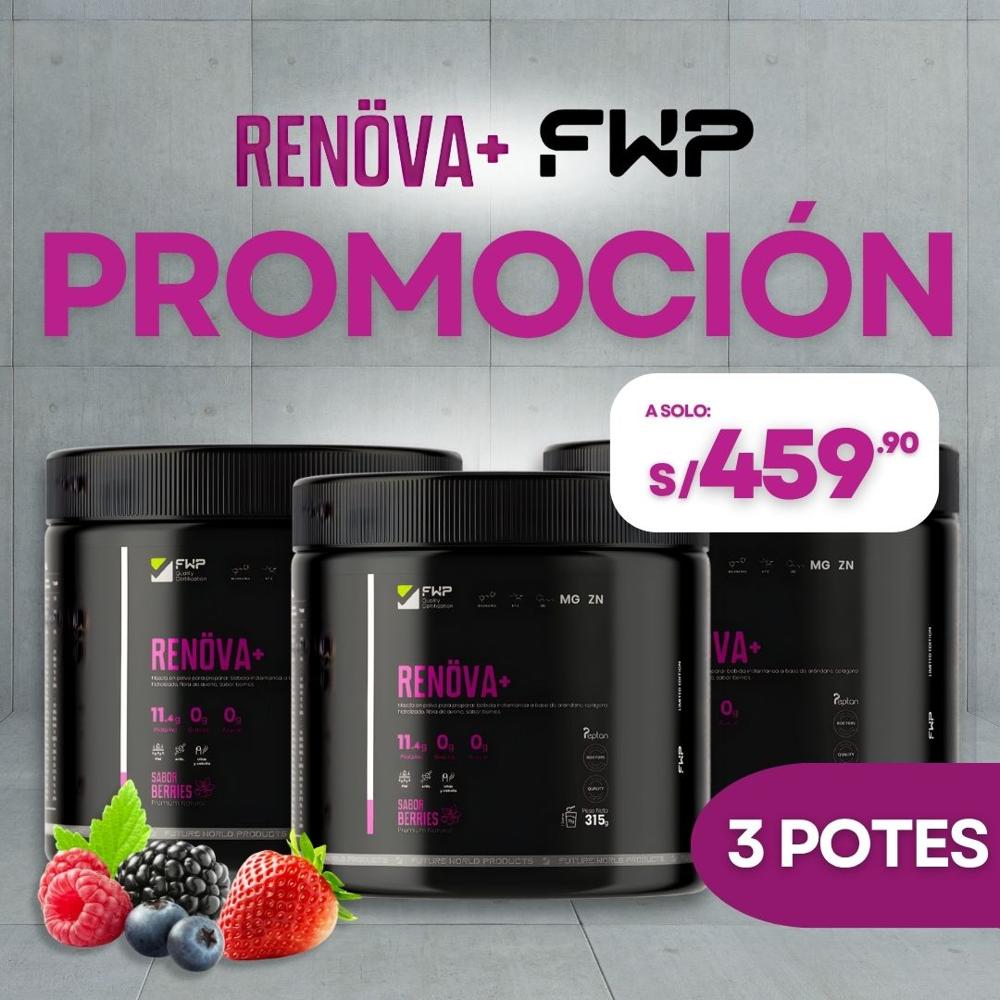 Renova Plus Colágeno Hidrolizado con Q10 y Resveratrol Promoción 3 Potes x 460
