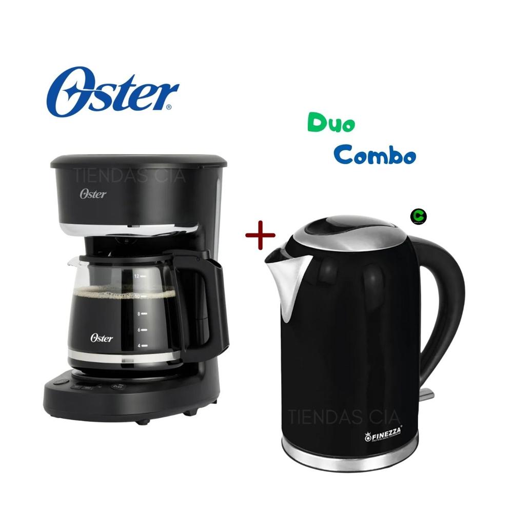 Combo Cafetera Oster BVSTDCP121B Negto y Hervidor Finezza 2Litros