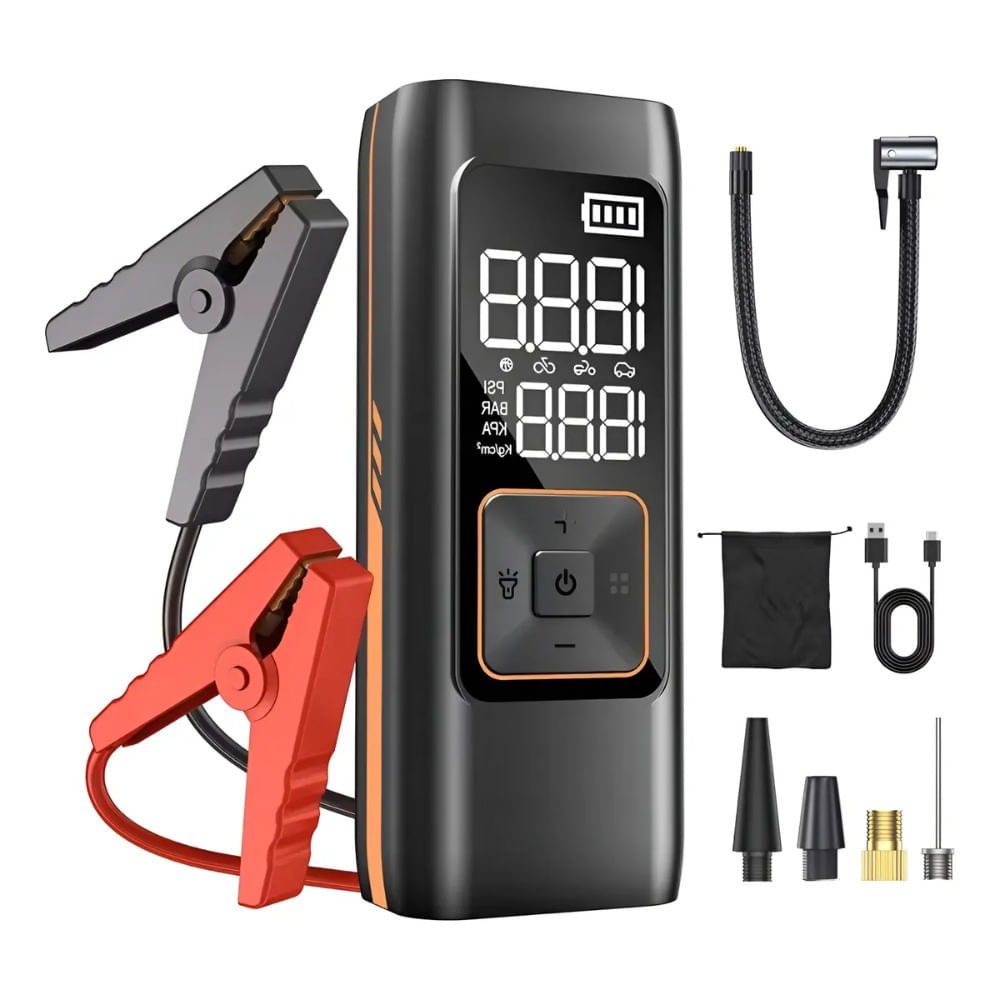 Arrancador Auto 5 En 1  Inflador De Llantas  Power Bank
