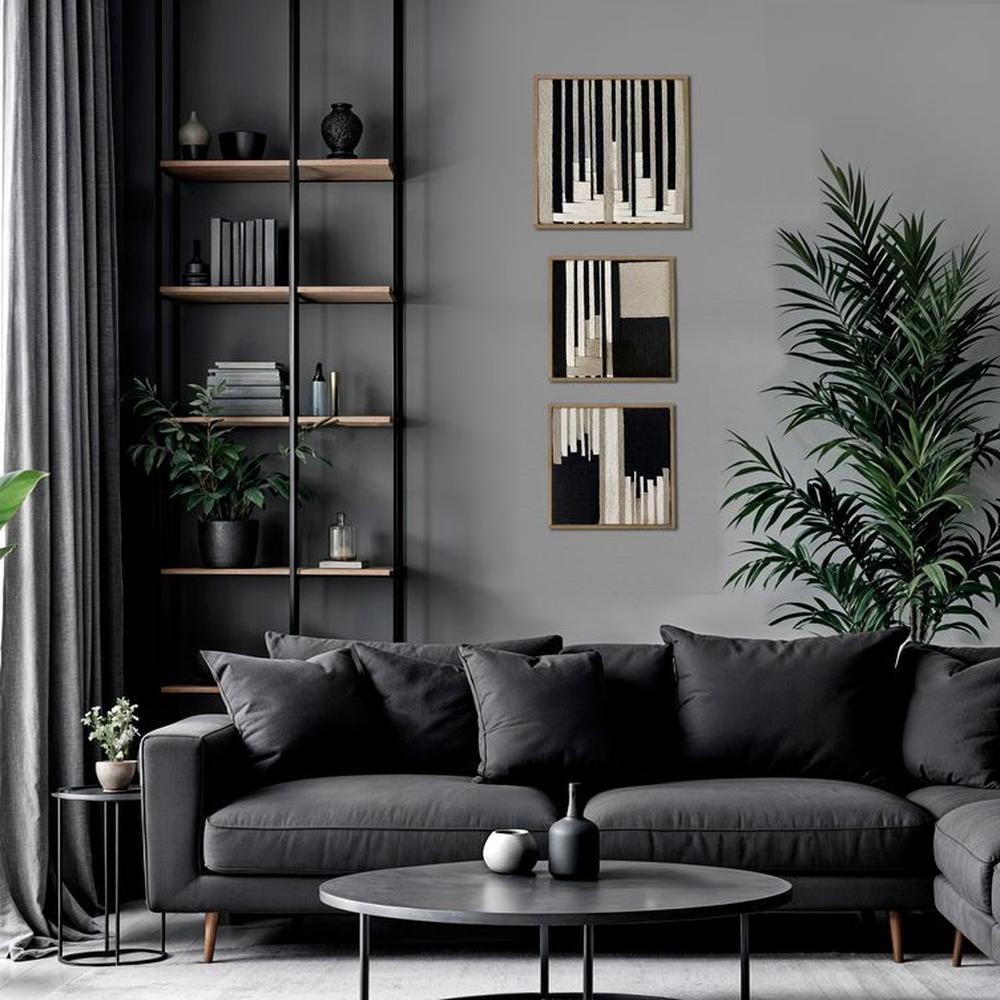 juego de Cuadros Astrid - lienzos trenzados con hilos de algodón