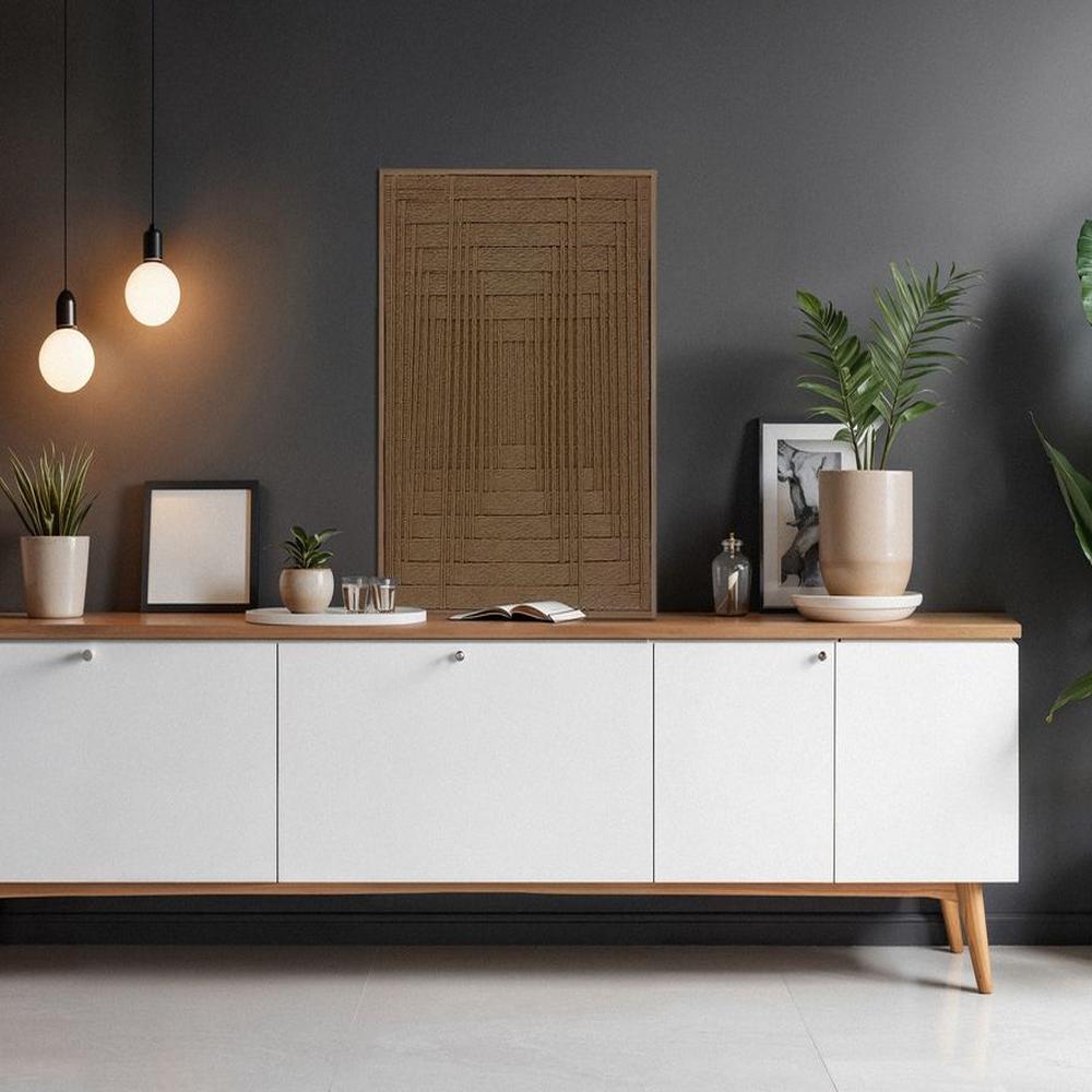 Cuadro Charlott lienzo trenzado en color toffee