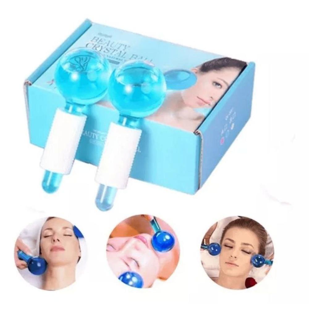 Ice Globe Rodillo Masajeador Facial Esferas Frias De Vidrio