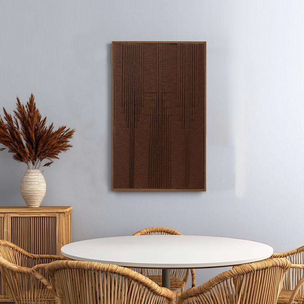 Cuadro en tono toffee - lienzo trenzado con hilos de algodón