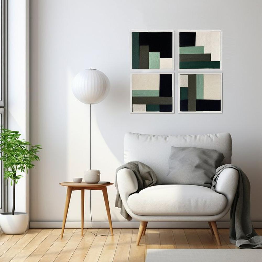 juego de 4 cuadros Meliss - lienzo trenzado