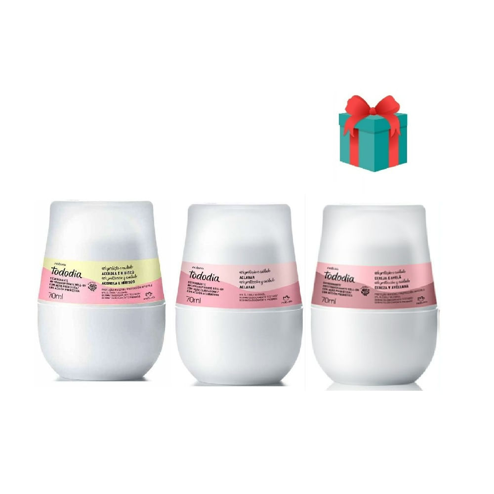 3 Desodorantes roll on 70ml Tododia y regalo