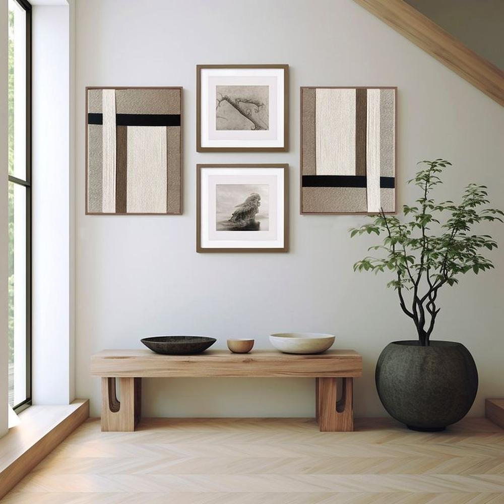 Cuadro Desert lienzo trenzado con hilos de algodón