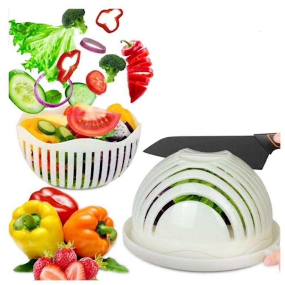 Tazón cortador de ensaladas multifunción 3 en 1 escurridor