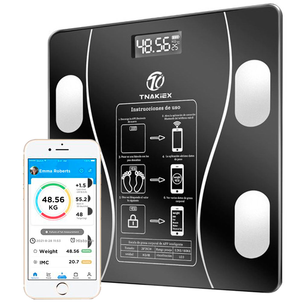 Balanza Smart Bluetooth Digital 180 Kg Controla Indicadores Salud