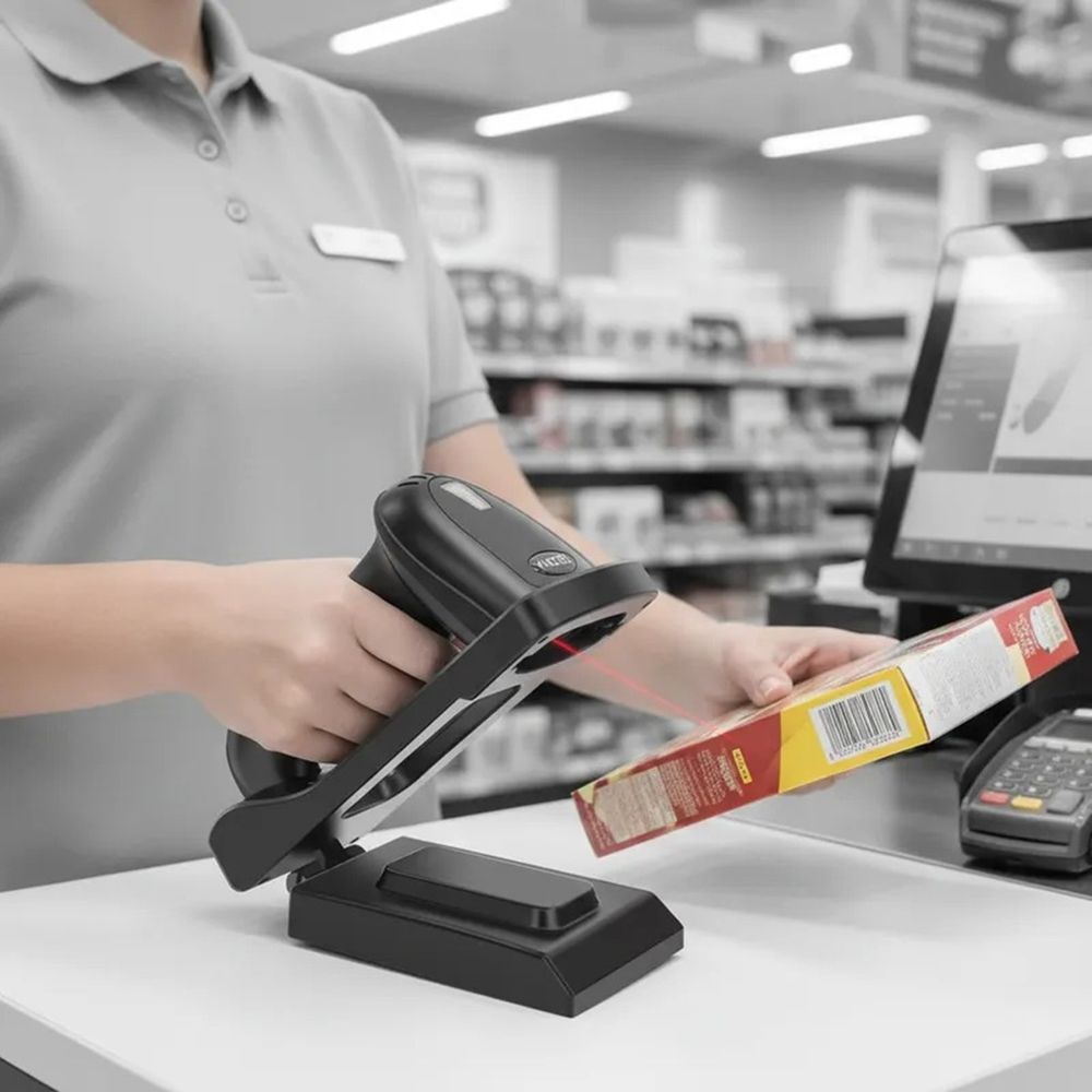 Lector Portátil Escaner Código Barras con parante Inalámbrico Bluetooth 2D 1D QR YHD-5800DB Lector Portátil Escaner Código Barras con parante Inalámbrico Bluetooth 2D 1D QR YHD-5800DB