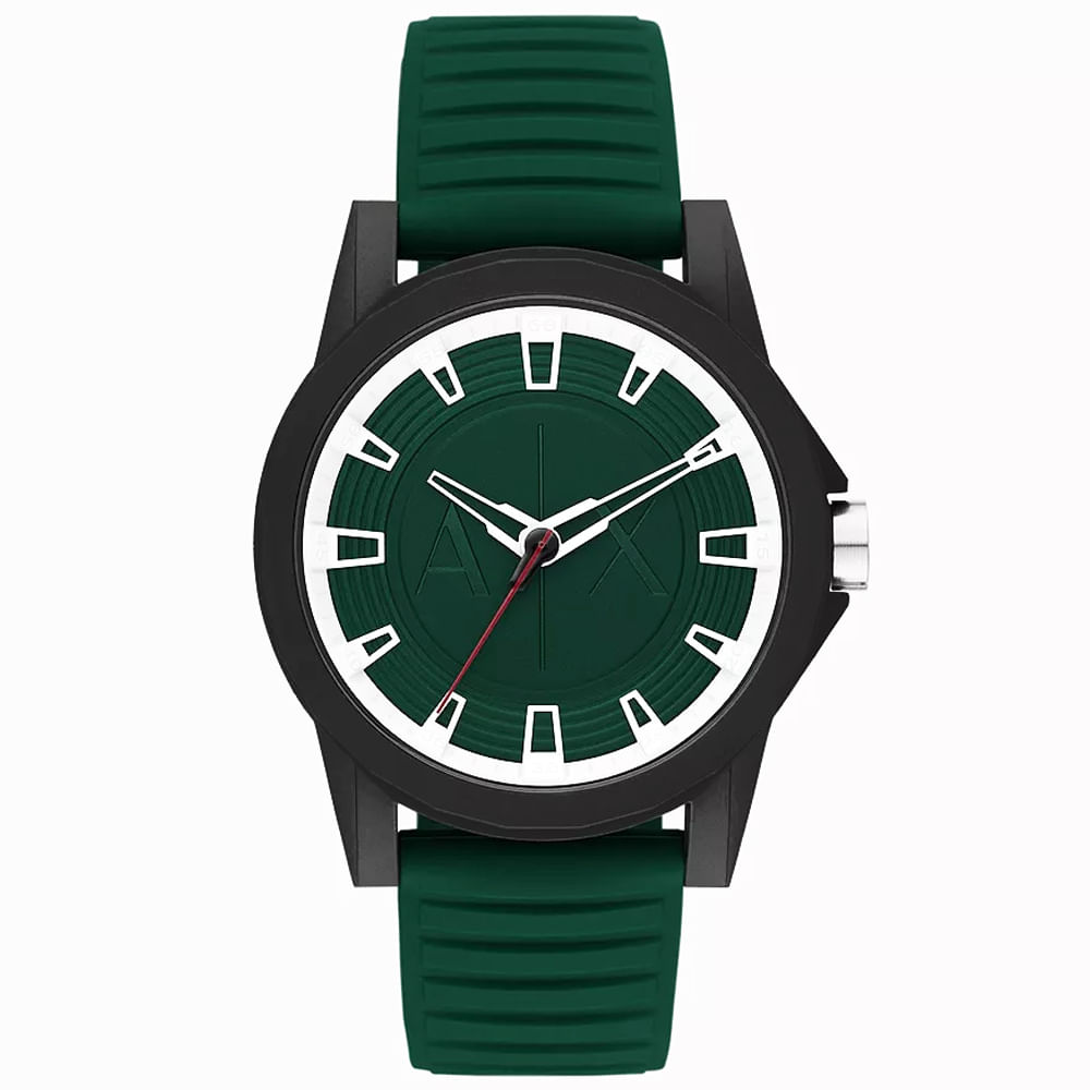 Reloj Armani Exchange Outerbanks AX2522 Corra de Silicona y Dial Verde