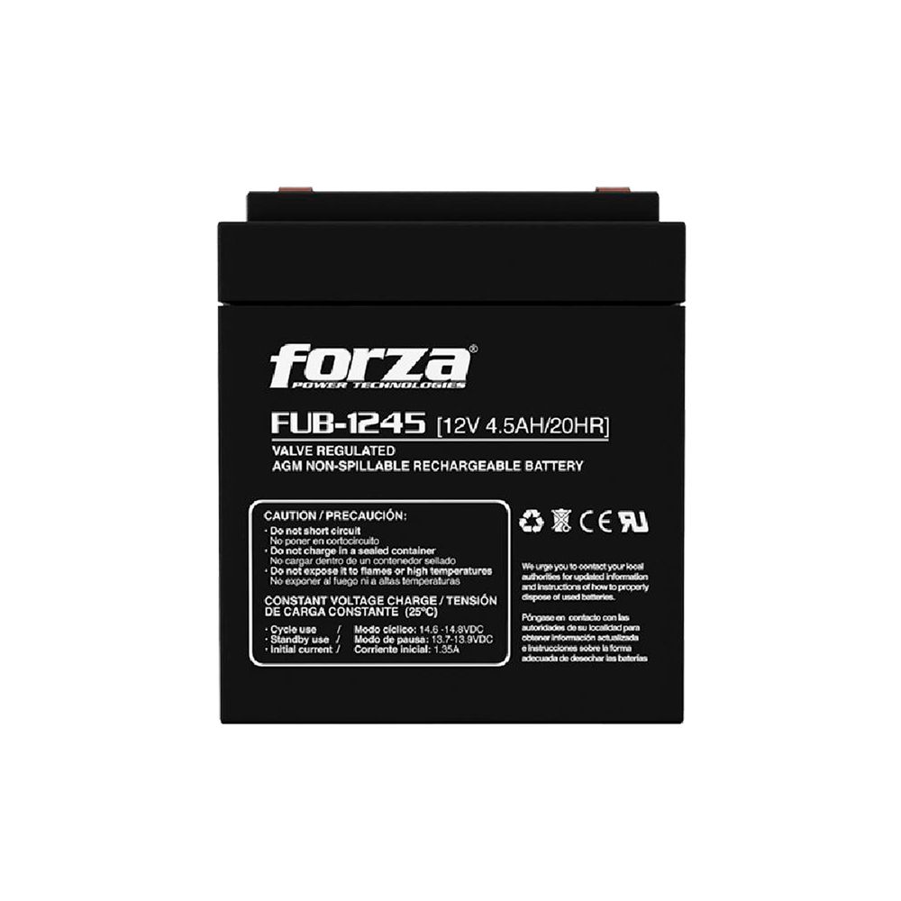 Batería Forza Fub-1245 Sellada 12V 45Ah Recargable Sin Mantenimiento Batería Forza Fub-1245 Sellada 12V 45Ah Recargable Sin Mantenimiento