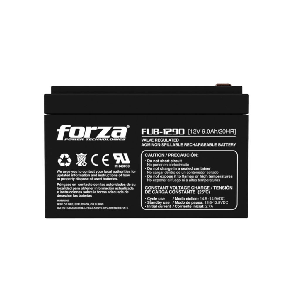 Batería Forza Fub-1290 Sellada 12V 9Ah Recargable Agm Sin Mantenimiento Batería Forza Fub-1290 Sellada 12V 9Ah Recargable Agm Sin Mantenimiento