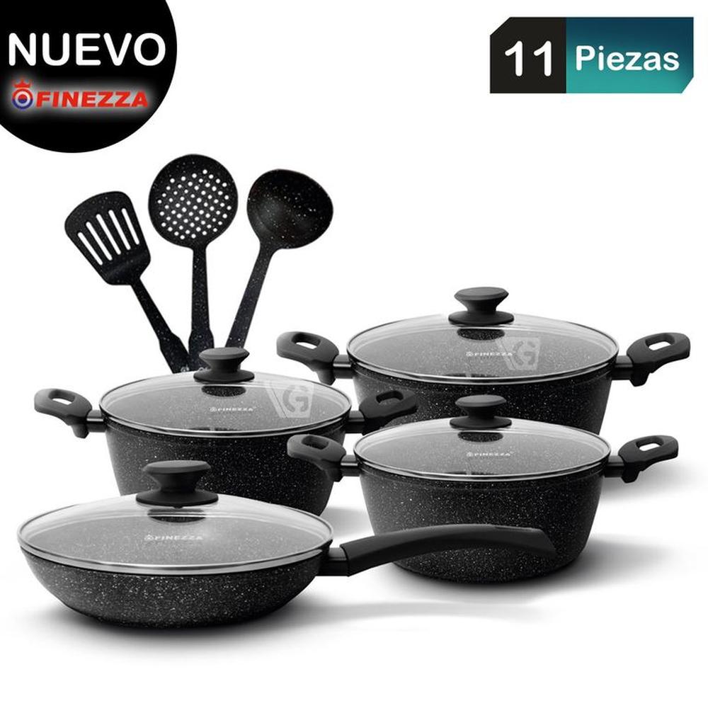 Juego de Ollas 11Pzas Ultra Granito FZ-X1713M Negro