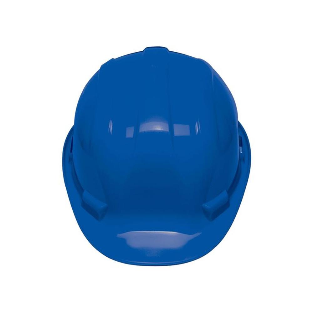 Casco azul de electricista y operarios técnicos azul