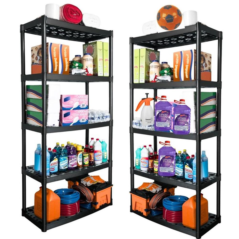 Estante plástico de herramientas 5 repisas, 2 piezas Truper