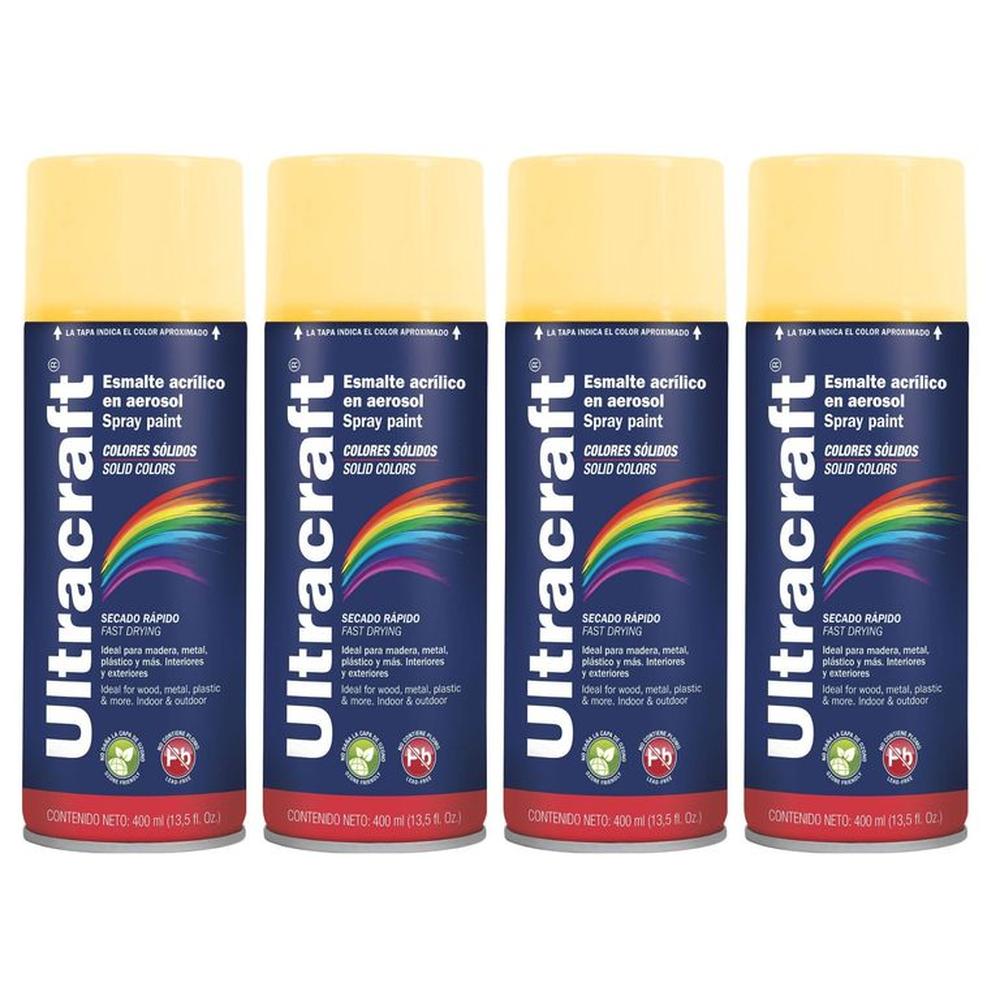 Pintura spray color marfil, pack 4 unidades ULTRACRAF TRUPER Marfil