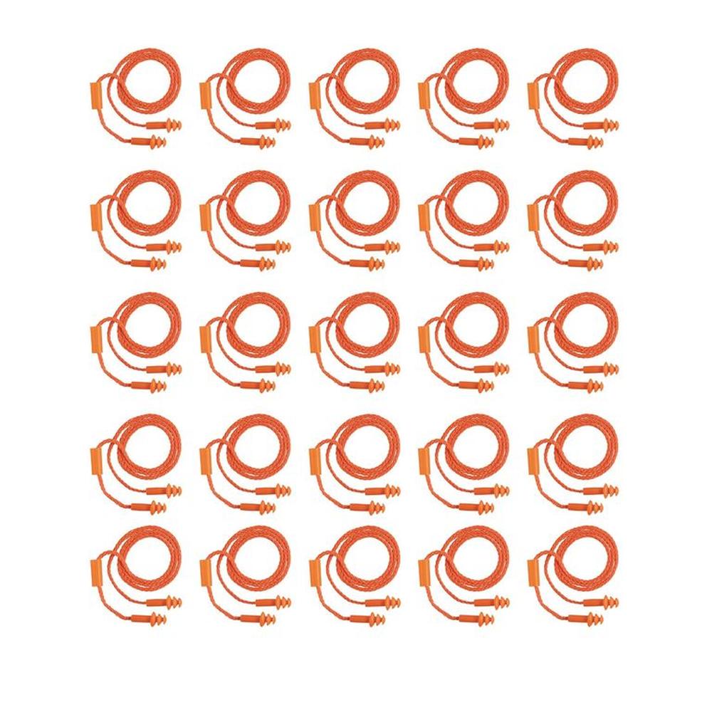 25 Tapones auditivos reutilizable triple barrera con cordón