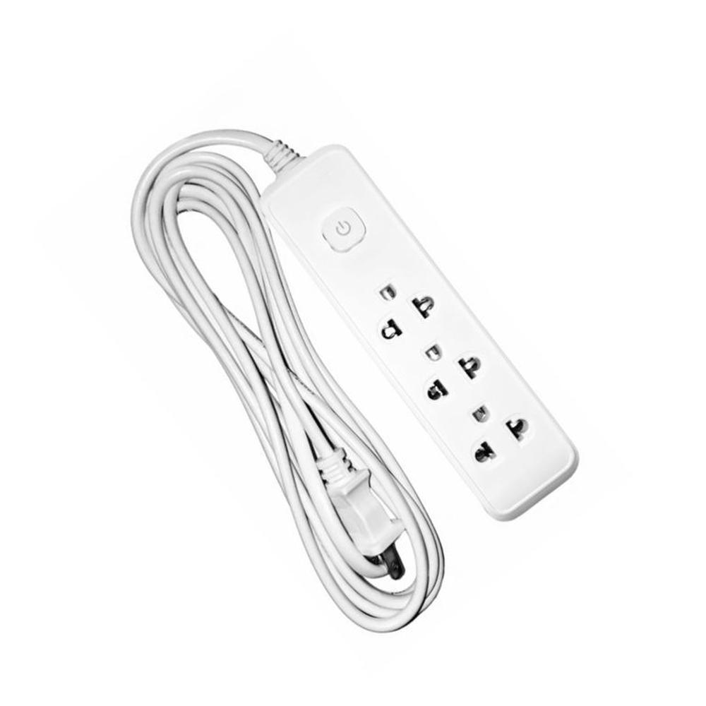 Extensión tomacorriente 3 metros Ignífuga 3 tomas + 1 lateral