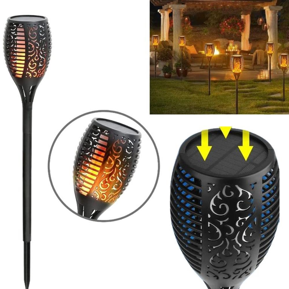 Antorcha con Panel Solar Estaca para Exteriores Jardin