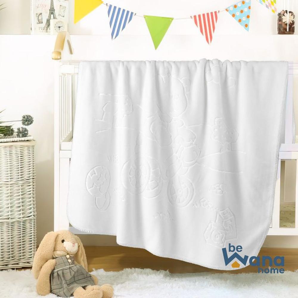 Manta para Bebe Suave Polar Alto Relieve White