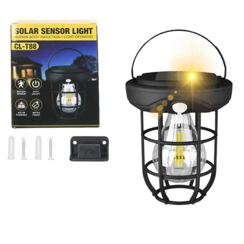 Lampara con Panel Solar para Exterior Sensor de Movimiento Luz Calida