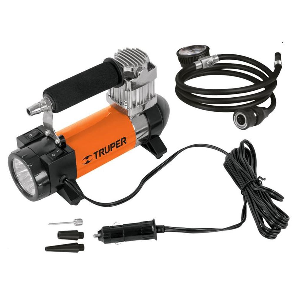 Inflador Compresor Aire portátil para auto 12V con linterna