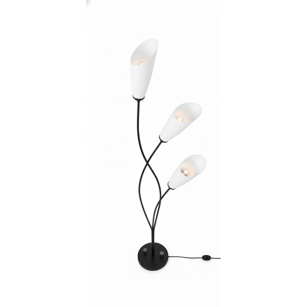 Lampara De Piso Diseño Curvo Contemporáneo Negro Y Blanco