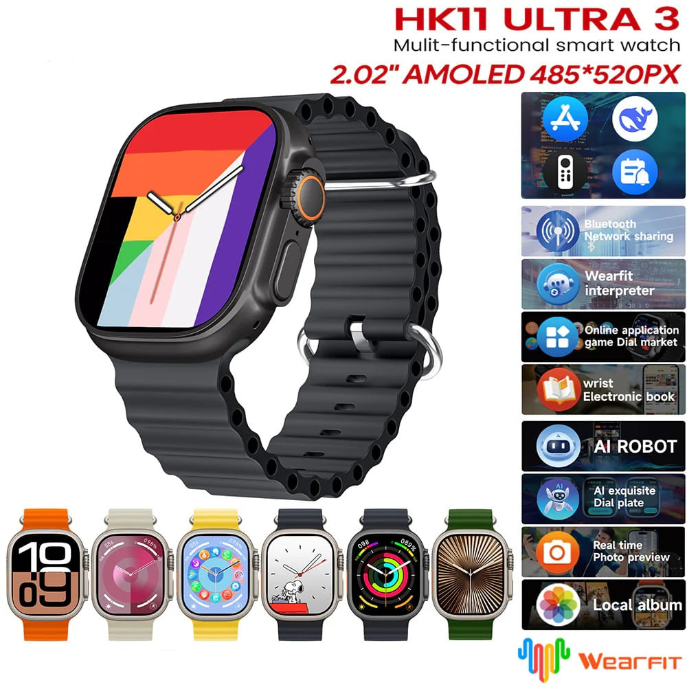 Smartwatch HK11 Ultra 3 Amoled 1GB IP67 Naranja
