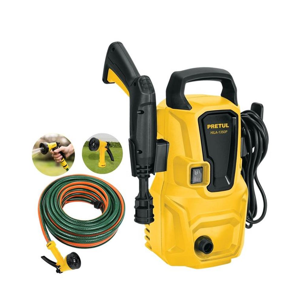 Combo Hidrolavadora 1350 PSI, manguera de 10m pistola de riego