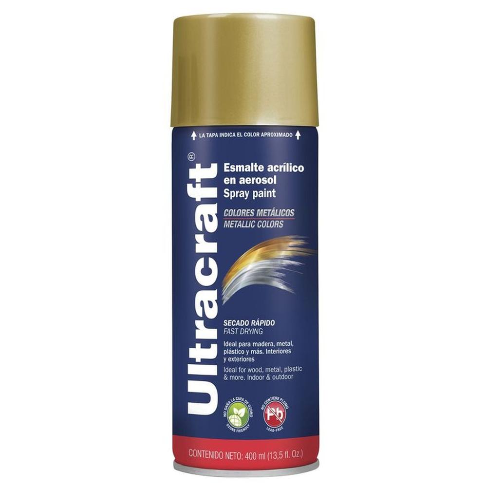 Pintura spray color ORO metálico ultracaft TRUPER Dorado