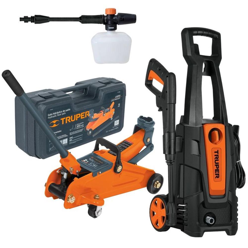 combo Hidrolavadora alta presión 1800PSI Gata 2Tn tipo lagarto maleta