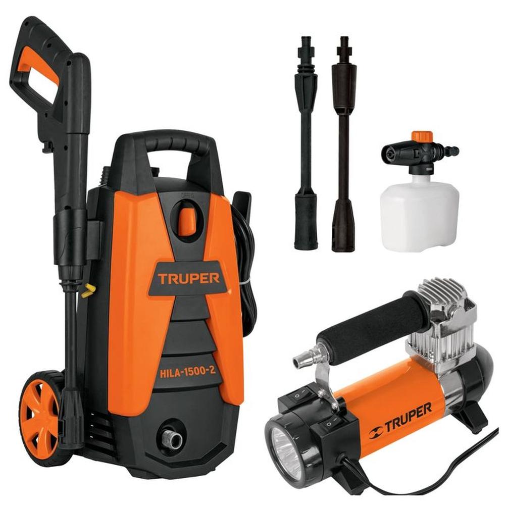 Combo hidrolavadora 1500PSI, compresor de aire 180 PSI, Truper