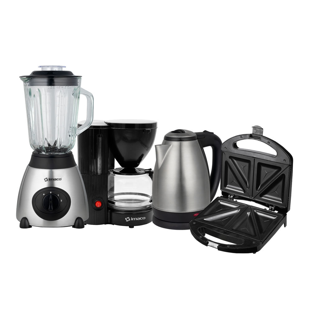 Combo Licuadora Imaco+ Hervidor+Sandw +Cafetera