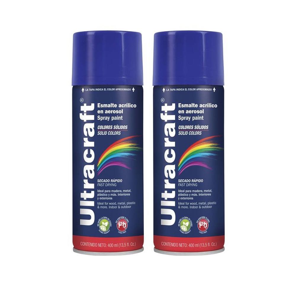 Pintura spray color AZUL MARINO, 2 UNIDADES ULTRACRAF TRUPER Azul