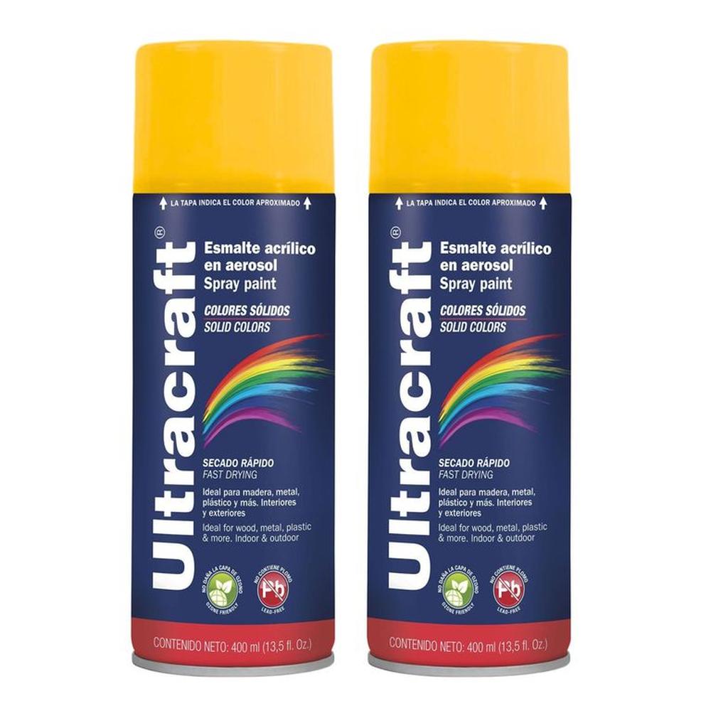 Pintura spray color amarillo CAT, pack 2 unidades ULTRACRAF TRUPER Amarillo