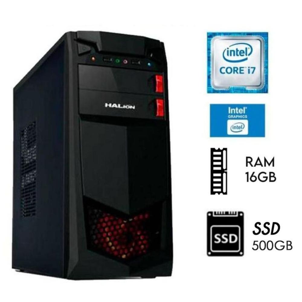 Computadora Pc Intel Core i7 3.2 Ghz Ram 16GB  Disco Solido  SSD 500W