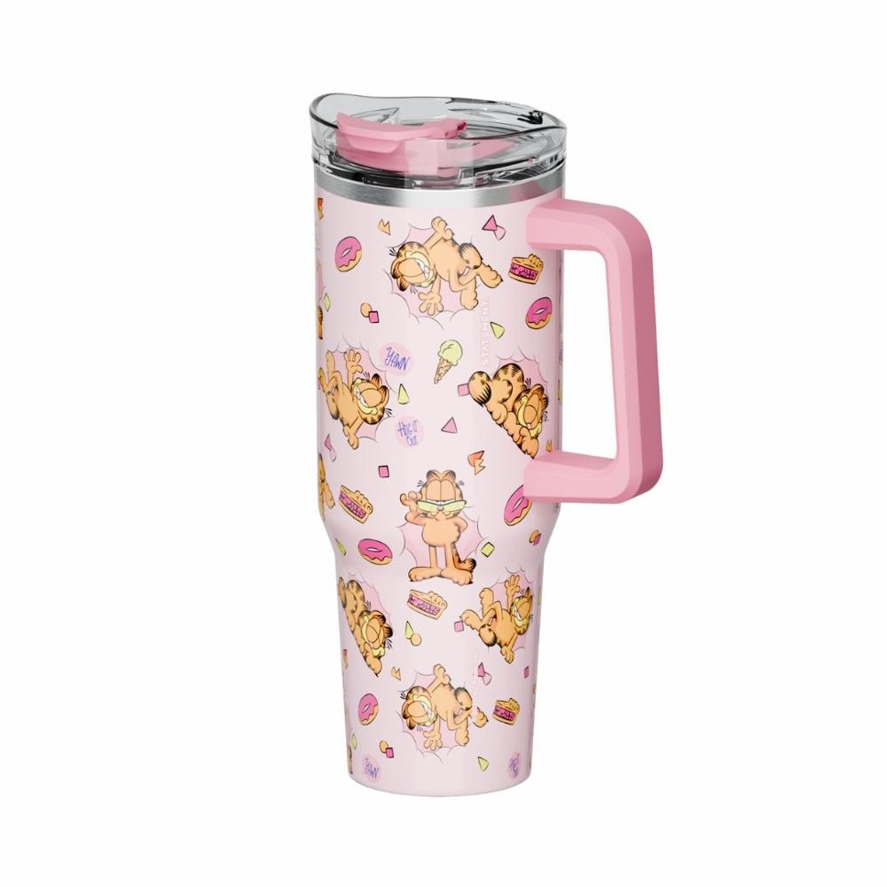 Mug termo Garfield con asa Chibi 1200 ml rosado