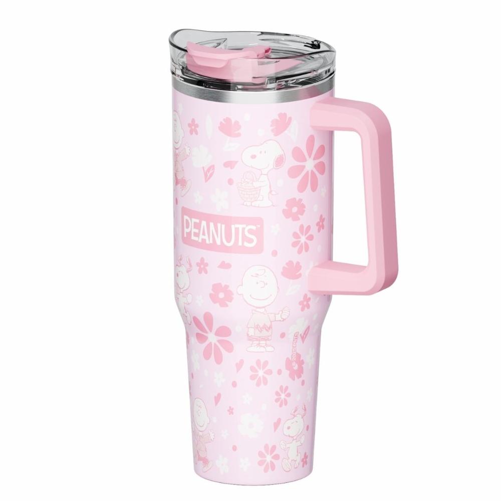 Mug termo Snoopy con asa Chibi 1200 ml rosado